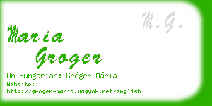 maria groger business card